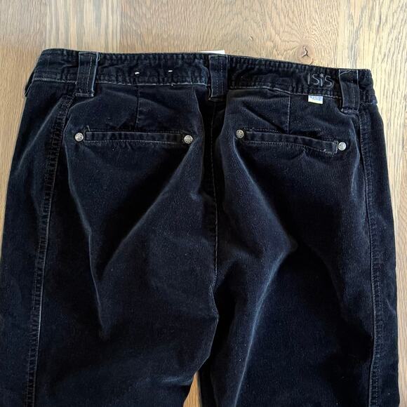 ISIS Blue Note Corduroy Velvet Pants Low Rise Y2K Charcoal Womens Size 4 - Picture 4 of 10